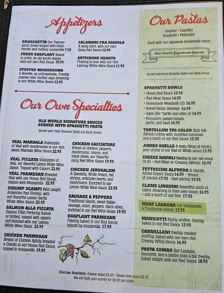 Mesa Italiana Restaurant Menu image 2